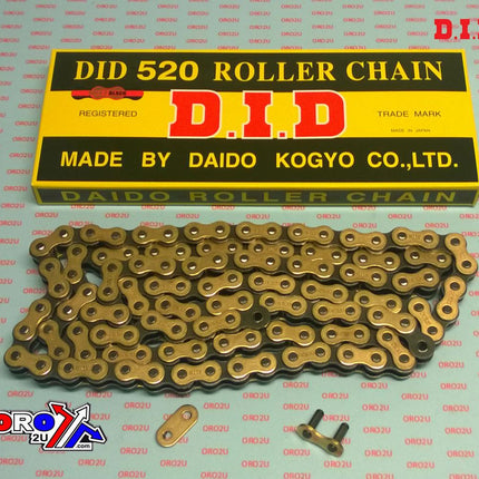 DID 520 Chain 120L Gold (rj), Gold & Black Links DID520GB120