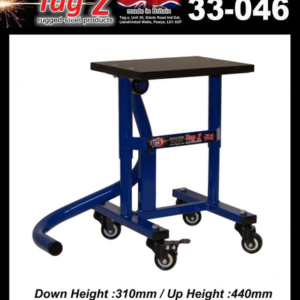 HD Jack-up-stand Twin Leg v5, Wheel About Jack-up-stand, MX & Enduro 125>625cc Bikes