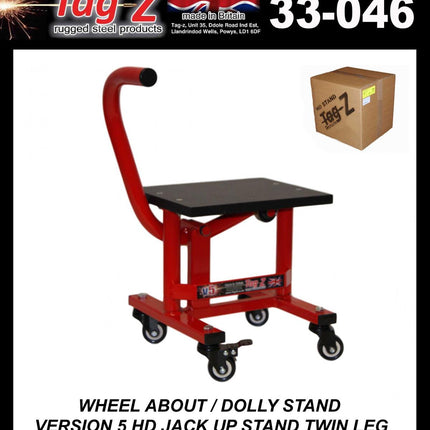 HD Jack-up-stand Twin Leg v5, Wheel About Jack-up-stand, MX & Enduro 125>625cc Bikes
