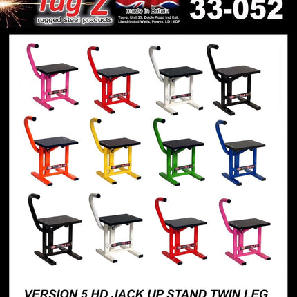 HD Jack-up-stand Twin Leg v5, MX & Enduro 125>625cc Bikes, Large Stand 440mm High MX