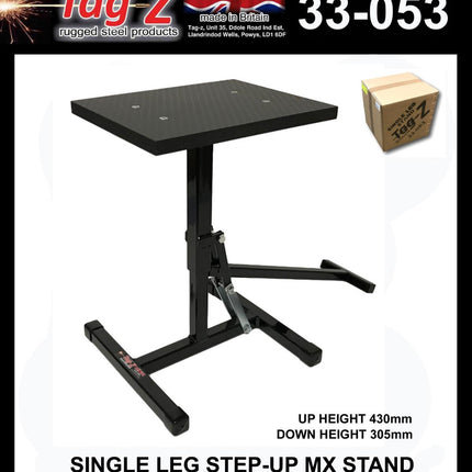 Tag-Z Step-up MX Stand, Single Leg Stand Black