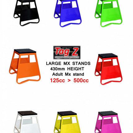 Heavy Duty Steel Box Stand MX, Large / 430mm High MX Stand, This Stand Doesn't Come With The Moto Sticker Now