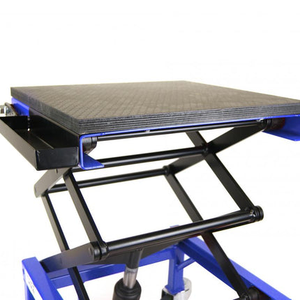 Tagz Wheel About Lift Blue Black Hydraulic Scissor Stand MAX Lift Weight 150KG