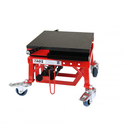 Tagz Wheel About Lift 150KG (freight), Red/black Hydraulic Scissor Stand, MAX Lift Weight 150KG
