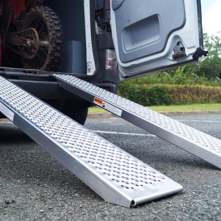 Aluminium Loading Ramps Pair 1500mm X 200mm 400 Kg Combined Capacity Motorcycle ATV UTV