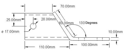 B.mount 00mm Drop 2 Hole, ATV UTV Quad Hitch Mount