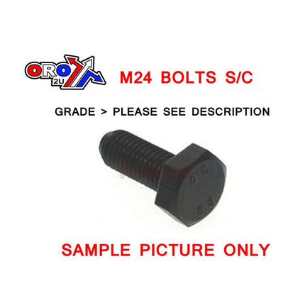 M24x40 Bolt Hex Self Colure, Each