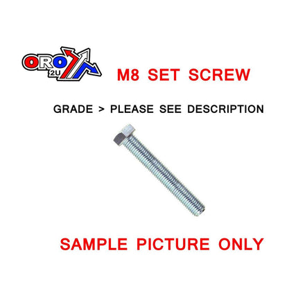 M8x100 Set Screw Hex Bzp Each