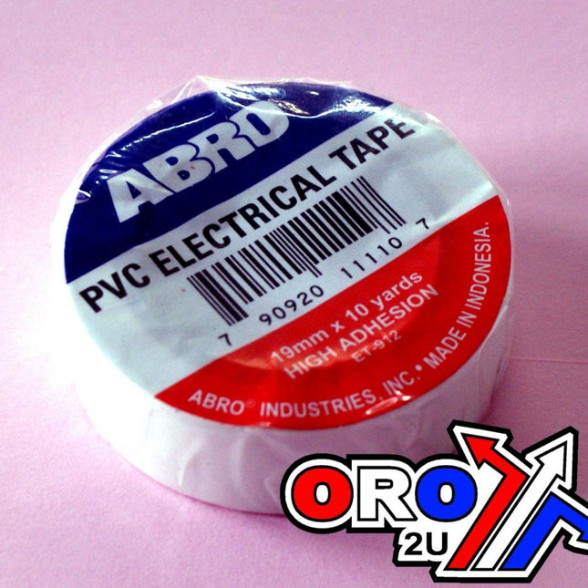 White PVC Electrical Insulation Tape 19mm x 10 yards