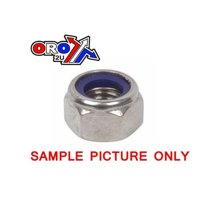 M6 Nylon Lock Nut Bzp, Slim / Thin 8x10