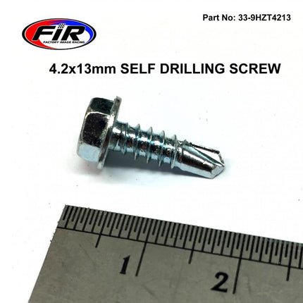 4.2x13mm SELF DRILLING SCREW, HEX TEK TEC / BZP METAL / EACH, Drilling Capacity 1.2mm - 3.5m