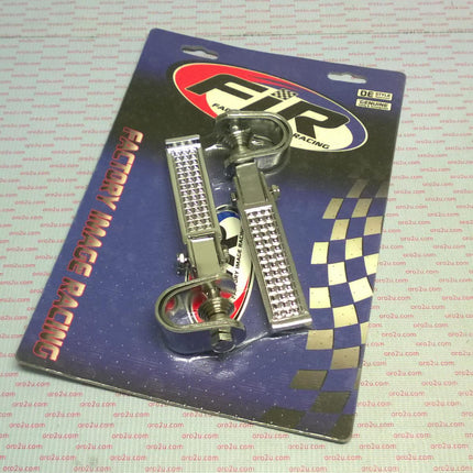 Foot Rest Peg Set Universal Folding Steel All Chrome Finish
