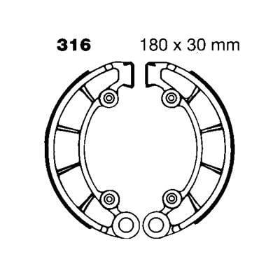 Brake Shoes 1975-1977 Honda Cb 500 Ebc S316 H316