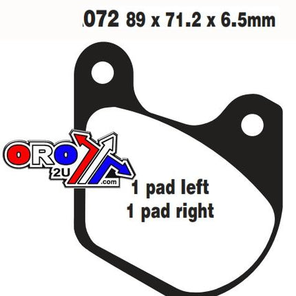 Brake Pads Std Semi-metal Harley Davidson Ebc FA072