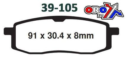 Brake Pads Std FA105 VD241, Wrp Ap WG-7180-F6, 39-105, S1241