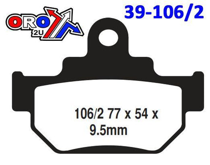 Brake Pads Sintered Dp Brakes, DP209 Premium 41-209.H.DP, 39-106/2