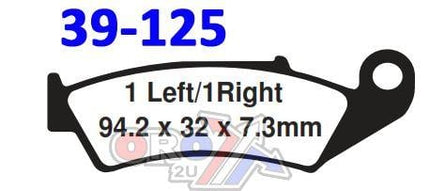 Brake Pads Sintered Dp Brakes, DP814 Premium 41-814.H.DP, 39-125