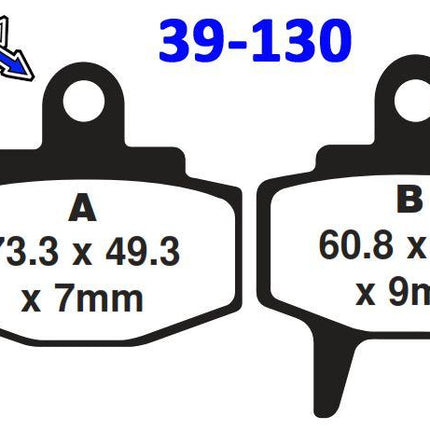 Brake Pads Sintered Dp Brakes, DP313 Full Metal 41-313.H.DP, 39-130
