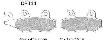 Brake Pads Sintered Dp Brakes, DP411 / DP211 Premium