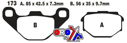 Brake Pads Std Kevlar Organic Semi-metal Black Ebc FA173