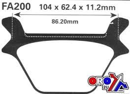 Brake Pads Std Kevlar Organic Harley Davidson Ebc FA200