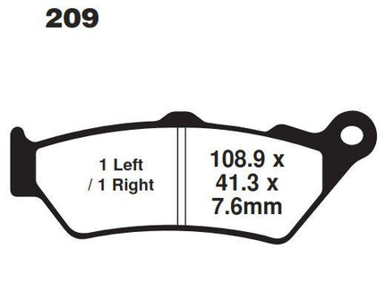 Brake Pads Disc Semi-metal, Kyoto S1958(FA209)