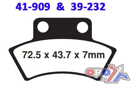 Brake Pads Dp Brakes DP909, Dp Brakes Premium 41-909.H.DP, 39-232