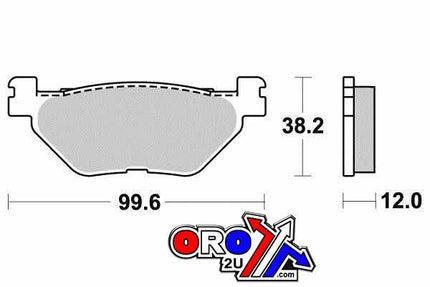 Brake Pads Disc Semi-metal, Kyoto S1269 (FA319/2) Thickness 12mm, 39-319/2 FA319/2