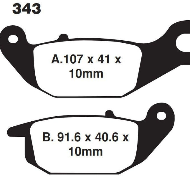 Brake Pads Std Semi-metal, Kyoto S1167 (ebc FA343) Black