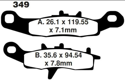Brake Pads Std Moto-master, Semi-metallic Std 095411