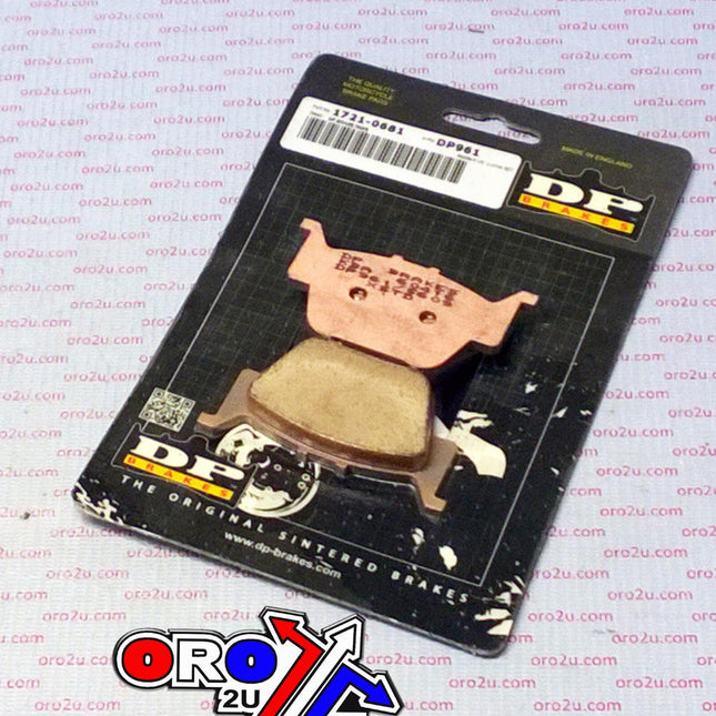 BRAKE PADS SINTERED DP BRAKES, DP961 Premium Sintered, 75.3 x 39.4 x 11.7mm, 39-373
