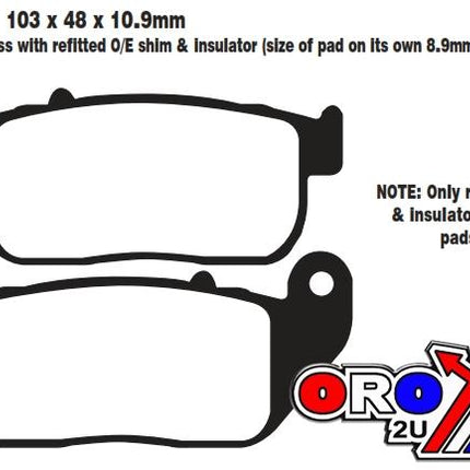 Brake Pads Std Kevlar Organic, FA381 Ebc, Black Semi-metal