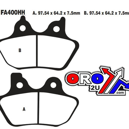 Brake Pads Sintered Metal, Ebc FA400HH Harley Davidson