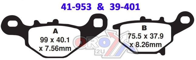 Brake Pads Sintered Dp Brakes, DP953 Premium 41-953.H.DP, 39-401