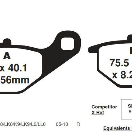Brake Pads Std Moto-master, Semi-metallic Std 094811