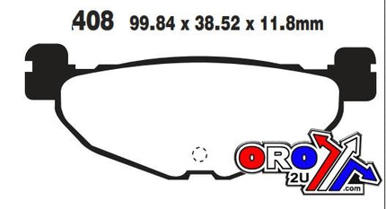 Brake Pads Std Semi-metal, Kyoto S1275 (ebc SFA408), 39-408