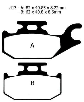 Brake Pads Std Moto-master, Semi-metallic Std 095711 LH