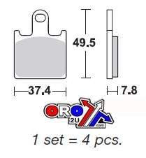 Brake Pads Sintered Metal 4pcs, Ebc FA417/4HH (VD444)