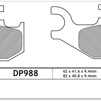 BRAKE PADS DP BRAKES HARD, DP988 Premium Dunlopad DP Sintered, 39-428