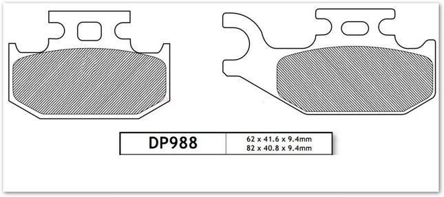 BRAKE PADS DP BRAKES HARD, DP988 Premium Dunlopad DP Sintered, 39-428