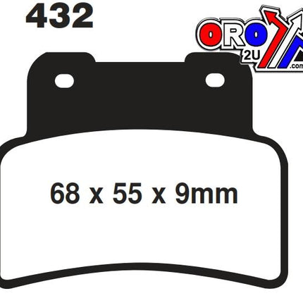 BRAKE PADS Kevlar organic, EBC FA432