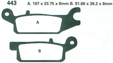 Brake Pads Moto-master, Semi-metallic Std 096011