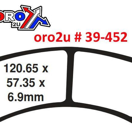 Brake Pads Sintered Nitro, Moto-master 098421, 39-452, 7.6mm Thick