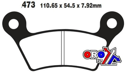Brake Pads Std Kevlar Organic, Ebc FA473 Semi Metal, 39-473