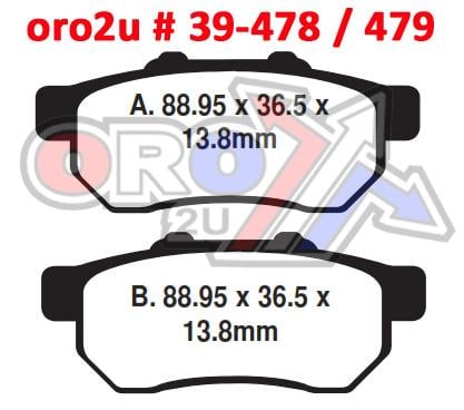 Brake Pads Sintered Metal HD, Qd-d Extreme Left, FA478X, AT-05615F, 39-478.DR