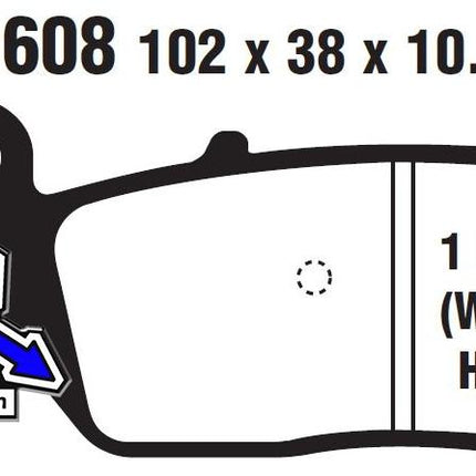 Brake Pads Std Scooter Organic, Ebc SFA608, Kevlar Back, Kawasaki, Kymco