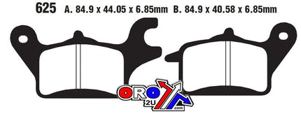 Brake Pads Std Scooter Organic, Ebc SFA625