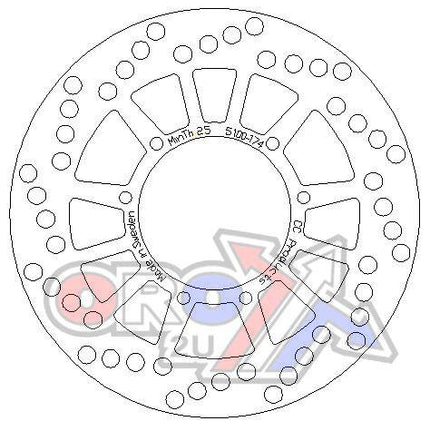 Disc Brake Front YZ Dt Tt OEM, Cross-center Product 5100-174