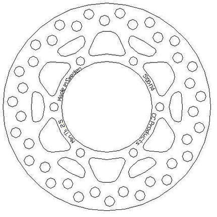 Disc Brake Front KX80/85 OEM, Cross-center Product 5100-114