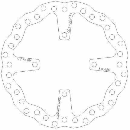 Disc Brake Front KX 04-05, Cross-center Product 5100-126